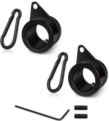 TopHomer 2 Stück Fahnenmast Ringe, Schwarz 360 Grad Drehbar Flaggenmast Befestigungsringe aus Aluminium, 1-1.26 Zoll Durchmesser