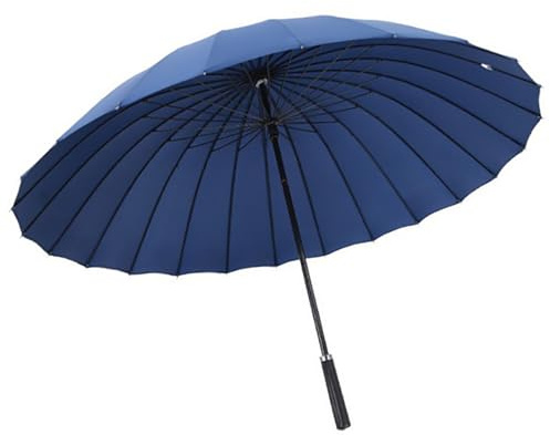 TOPINCN Long Handled Umbrella, 24 Rib Reinforced Windproof Straight Parasol, Large Rain Canopy, Walking Weather Protectors for Hiking Outdoor, Rain & Sun Protection