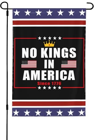 12,5 x 18 Kein König in Amerika Flagge 8647 Demokratie Protest Garten Flaggen Doppelseitige Banner Yard Zeichen