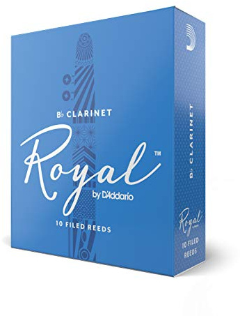 D’Addario Woodwinds Royal Bb Clarinet Reeds - B Flat Clarinet Reeds - Reeds for Clarinet - Clarinet Bb Reeds - Strong Spine - Filed Cut - Strength 5.0, Pack of 10