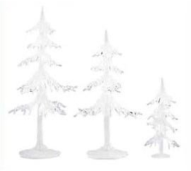Department 56 Village Eiszapfen Bäume Zubehör 56722 - Porzellan - Traditionell - Weiß - Figurine - Schnee Dorf - SCULPTURE