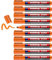 edding 330 permanent marker - orange - 10 pens - chisel tip 1-5 mm - waterproof, quick-drying, smear-proof pens - for cardboard, plastic, glass, wood, metal and fabric