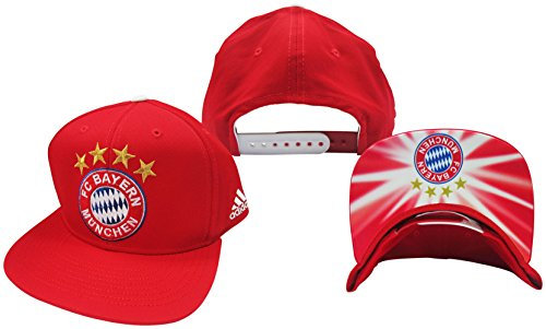 adidas FC Bayern Munchen Soccer Futbol Flat Brim Undervisor Logo Snap Back Hat Hut