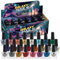Beauty4Britain 24 x Glitter Nail Polish Set 24 Distinctive Shades 6.5 ML Contrasting Gold Caps
