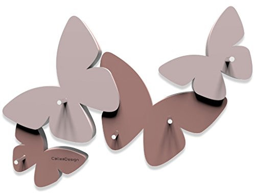 CalleaDesign Farfalle Schlüsselbrett in Schmetterlingsform Rosa Nuvola aus Holzfaser