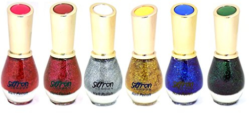 6 x Saffron Glitters Galore Nail Polish - Tray 11