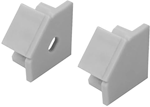 tktrading24 2 Endkappen für A19 LED-Eckprofil 90°, Silber | Als seitlicher Abschluss für passende LED-Fliesenprofile und sauber geschützte Profilenden, für LED-Fliesenprofil