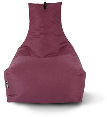 Lounge Sitzsack Liege Beanbag 32 Farben wählbar 90cm(Ø) Rückenlehne Bodenkissen Indoor Outdoor Sitzsäcke Gaming Kinder Bean Bag Erwachsene Riesensitzsack gefüllter Sessel(Weinrot)