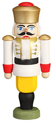 Seiffener Volkskunst Nussknacker König 9 cm Baumbehang Christbaumschmuck (weiß)