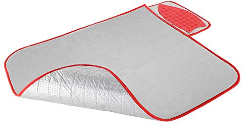 Ironing Mat with Silicone Iron Rest, Upgraded Portable Anti-Slip Ironing Blanket Thick Cotton Padded Heat Resistant Ironing Pad for Washer,Dryer,Table Top,Countertop,Ironing Anywhere