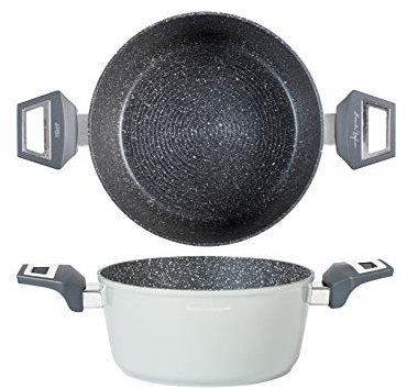 H&H Gourmet Alessandro Borghese Casseruola 2 Manici, Antiaderente, cm 20, Induzione