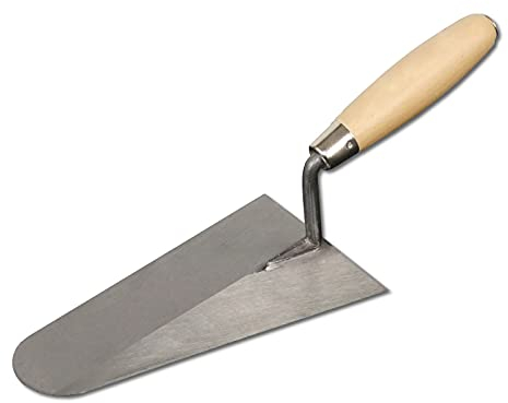 DEWEPRO® Italienische Kelle 220 x 215mm – Profi-Putzkelle mit Holzgriff & Edelstahlblatt