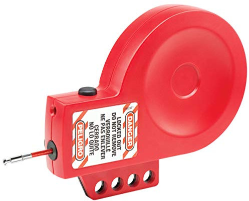Master Lock Consignation Device with Retractable Cable [Steel Cable with Red Plastic Coating] – Safety, Condamnation – S856