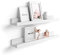 Mobili Fiver, Coppia Mensole portafoto-quadri First, 60 cm, Bianco Frassino, 60 cmx13 cmx8 cm, Nobilitato, Mensole da muro per Camera, Ingresso, Soggiorno, Ufficio, Made in Italy