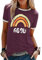 Heekpek Maglietta Donna Manica Corta Arcobaleno, Cotone Elegante, Casual Estiva Con Modello Vintage, T-Shirt Stretch