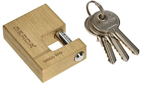 KOTARBAU® Messing-Vorhangschloss 50 mm Monoblock Vorhängeschloss mit Bolzen Einbruchsicherung Bügelschloss Gehärtetes Massivschloss