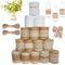 16 Roll Juteband Spitzenband, Jute Band Rolle mit Weisse Spitzen, Spitzen Band mit 20m JuteSchnur, Jute Band Rolle, Juteband mit Spitze für Geschenkverpackung, Handwerk Hochzeit, DIY Basteln