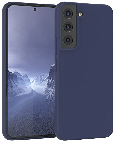 EAZY CASE Premium Silikon Handyhülle kompatibel mit Galaxy S22 5G Slimcover mit Kameraschutz und Innenfutter, Silikonhülle, Schutzhülle, Bumper, Handy Case, Hülle, Softcase, Nacht Blau