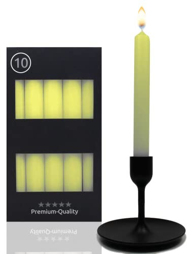 Candelo 10er Set Tafelkerzen Stabkerzen Grün 18,5cm Kerze 7,5 Std Brenndauer - Frühlings Kerzen für Kerzenständer - Leuchterkerzen für Ostern