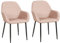 Toilinux.com Lot de 2 Fauteuils de Table Giulia Effet Velours - Rose