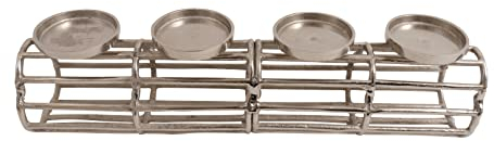 Adventskranz Kerzenhalter Aluminium Silber Metall 51 x 13 cm Weihnachten