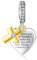 Rimgoris 925 Sterling Silber Charm für Frauen Armbänder Halskette Religiöse Bibel Zitate Kreuz Charm Gott alle Dinge sind möglich Frauen Armband Charm