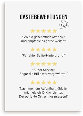 Nastami Poster Badezimmer Spruch Poster Toilette Geschenk Einzug (Gästebewertungen, DIN A3)