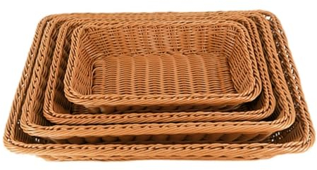 XBAKING Cestas Cesta De Almacenamiento Bandeja Rectangular Cesta De Picnic Pan Comida Pastel De Fruta Plato Saldrías De Cocción Organizador De Cocina-Amarillo-Juego De 3 Piezas