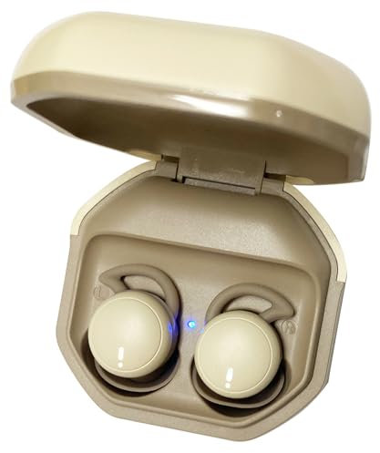 GOWENIC Wireless Earbuds Bluetooth 5.3 Headphones with Charging Case, Hifi Stereo Earphones in Ear Bluetooth Headset for Smartphones, Laptops, Tablets (Milky Tea Color)