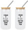 Yelolyio Lot de 2 tasses à café en verre avec couvercles et paille « I Made A Wish and You Came True » - Cadeau pour la fête des mères - Idéal pour mojito, soda, whisky