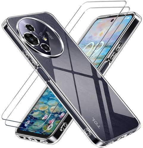 LYJERRY 2Pcs Cristal Templado con Funda Antigolpes Compatible con TCL 50 Pro NxtPaper/TCL 50 NxtPaper 5G Protectora Capa Fundas Carcasa Silicona Funda de Móvil Cristal Clear