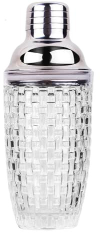 Wernfale Ensemble Shaker à Cocktail en Verre de 13 Oz – Shaker en Verre pour Cocktails, Shakers à et Shakers à Cocktail Argentés, Installation Facile