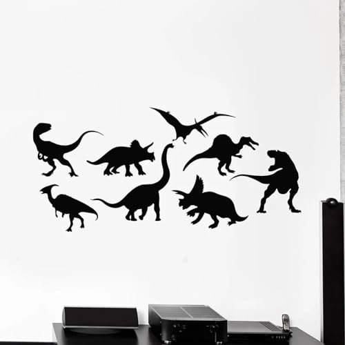 YYZOVBNN Cartoon Predator Dinosaurier Park Dinosaurier Wandtattoo Kinder Junge Schlafzimmer Kinderzimmer Vinyl Fensteraufkleber Kinder Geschenk，42x89cm