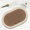 Badezimmerteppich 40X60Cm Braune Ellipse Badteppich rutschfest Waschbar,Duschvorleger Schnelltrocknend,Stein Badematte,Diatomite Stone Bath Mat,Super Absorbierende Badvorleger