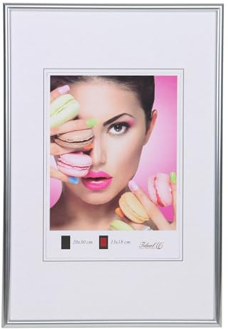 IDEAL TREND Photo Style Kunststoff Bilderrahmen Fotorahmen Wanddeko Collage Foto Poster: Farbe: Silber | Format: 13x18