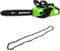Greenworks GD40CS18 Tronçonneuse à Batterie avec Moteur Sans Balais, Longueur du Guide-Chaîne de 16-Pouces (40 cm), SANS Batterie 40V et Chargeur + Greenworks 40cm Chaîne