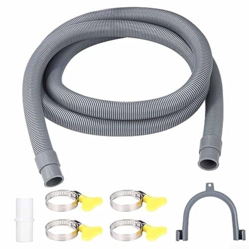 Hose Extension Kit for Washers and Dishwashers, Includes 1M Drain Pipe and All Necessary Clamps (1M)