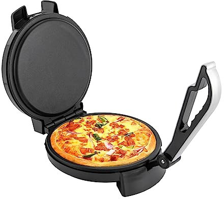 Donened Roti Maker - Chauffage électrique double face en acier inoxydable - 1200 W - Presse-farine de maïs - Revêtement antiadhésif - Contrôle de la température - Pour tortillas, tacos, quesadilla,