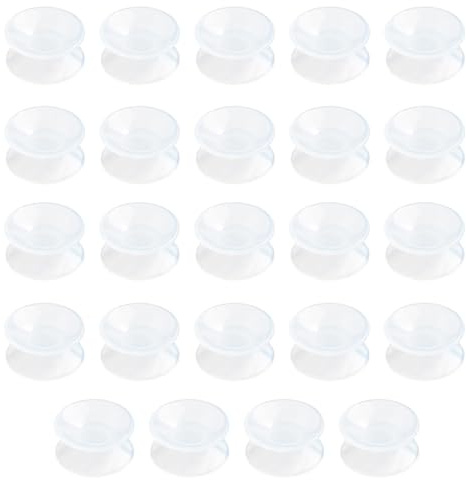 MC MEICHUANG 24 doppelseitige Saugnäpfe für Rattan-Gartenmöbel – rutschfeste, transparente Silikon-Saugnäpfe für Glastischplatte, sicherer Halt für Haus und Garten