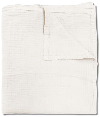 Sleezzz Musselin Decke, 150 x 200 cm, Natur, Leichte Sommerdecke aus 100% Baumwolle, Waschbar