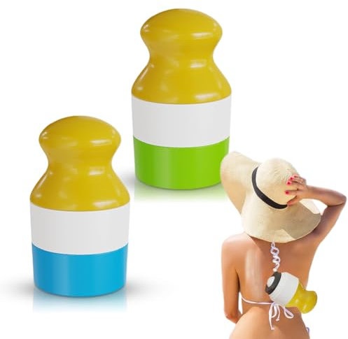 2 Stück Sonnencreme Applikator Sunscreen Applicator, Kind Nachfüllbar Applikator Sonnencreme für Kinder, Erwachsene (A)