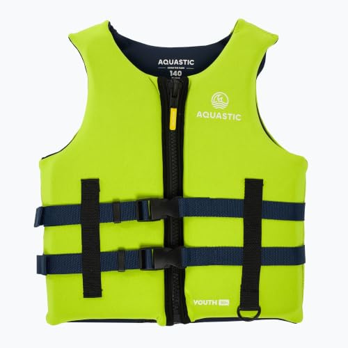 AQUASTIC Youth 50N Kinderweste - Neopren, PVC-Schaum, verstellbare Gurte mit Schnallen, Reißverschluss, D-Ring, Komfort und Sicherheit beim Schwimmen im Wasser