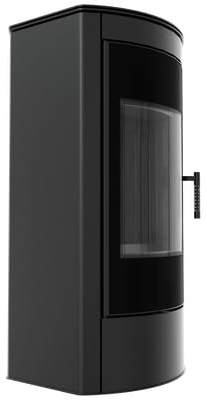 Kratki Kaminofen aus Stahl TITAN Panorama Ø 150 11 kW BImSchV 2 Ökodesign