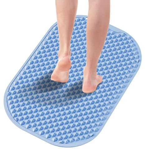 Foot Massage Mat, Reflexology Step Pad, Outdoor Acupressures Mat, Portable Foots Massager, Stress Reliefs, Women's Spa Relaxation, Yoga Massage Mats, Blau, Pink, 20.08 x 15.35 Zoll