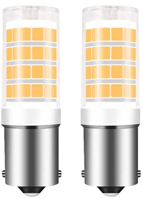 Zyrvolux B15S LED Birne 1156 Lampe Einzelkontakt-Sockel, AC/DC 12V-24V, 300 Lumen - Ideal für Innenhof, Treppe, Outdoor - Landschaftsbeleuchtung (2 Stück-Warmweiß 3000k)