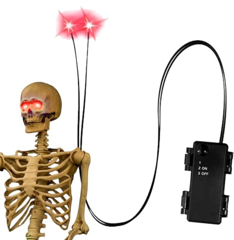 Generisch 2 Stück Leuchtende Augen Halloween 75 Cm Halloween Led Leuchtende Augen Mit Timer L-euchtende Skelettaugen Für H-alloween Deko Kostüm Cosplay Masken,Totenköpfe