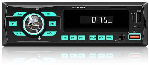 Car Radio Bluetooth Single DIN Car Stereo Audio, Car Audio with Dual Bluetooth and App Control,Supports FM/ MP3/SD/AUX/Dual USB/EQ/Quick Charge