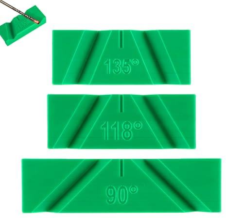 Penitue 3pcs Drill Bit Sharpener Guide Set, Plastic 90° 118° 135° Angle Grinder Drill Bit Sharpener Jig for Manual Grinding Accessory(Green)