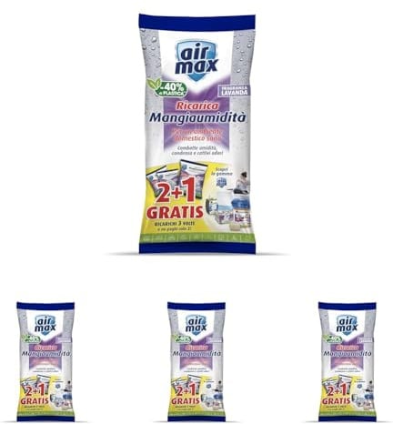Airmax D0741 Ricariche Sali per Kit Assorbiumidità, 1,35Kg (Confezione da 4)