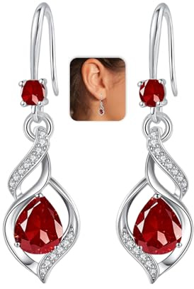 YOEE Sterling Silver Post Dangly Earrings for Women, Infinity Love Hypoallergenic Earring for Sensitive Ears with Teardrop Cubic Zirconia, Birthstone Jewellery Gifts Birthday Grandma Mothers Day Gift